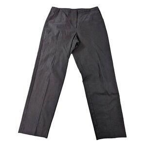 Harris Wallace Pants Womens Black Linen Blend Career Stretch Straight Leg Sz‎ 14